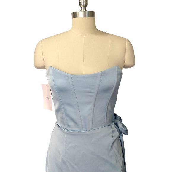 V. Chapman June Corset Wrap Tie Dress Size 4 NWT Kentucky Blue Strapless $415 - Picture 3 of 12
